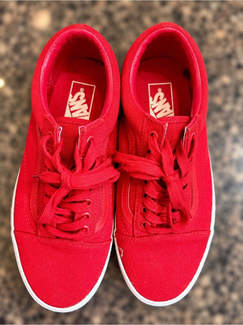 Vans Red Low-Top Canvas Sneakers